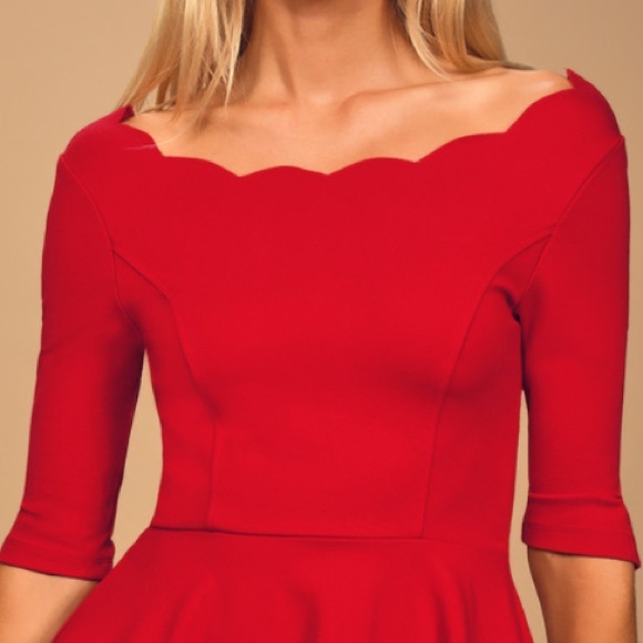 Lulus Scalloped A-line Dress - Picture 3 of 3